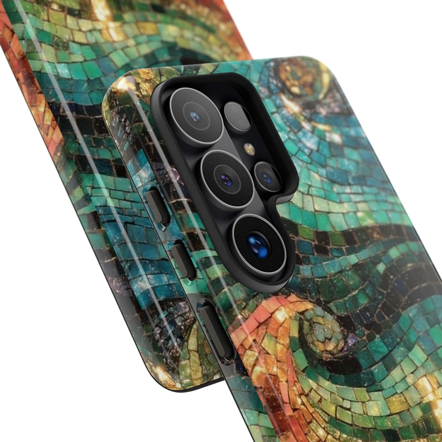 Mosaic Wave Phone Case – Colorful Artistic Tile Design Tough Case