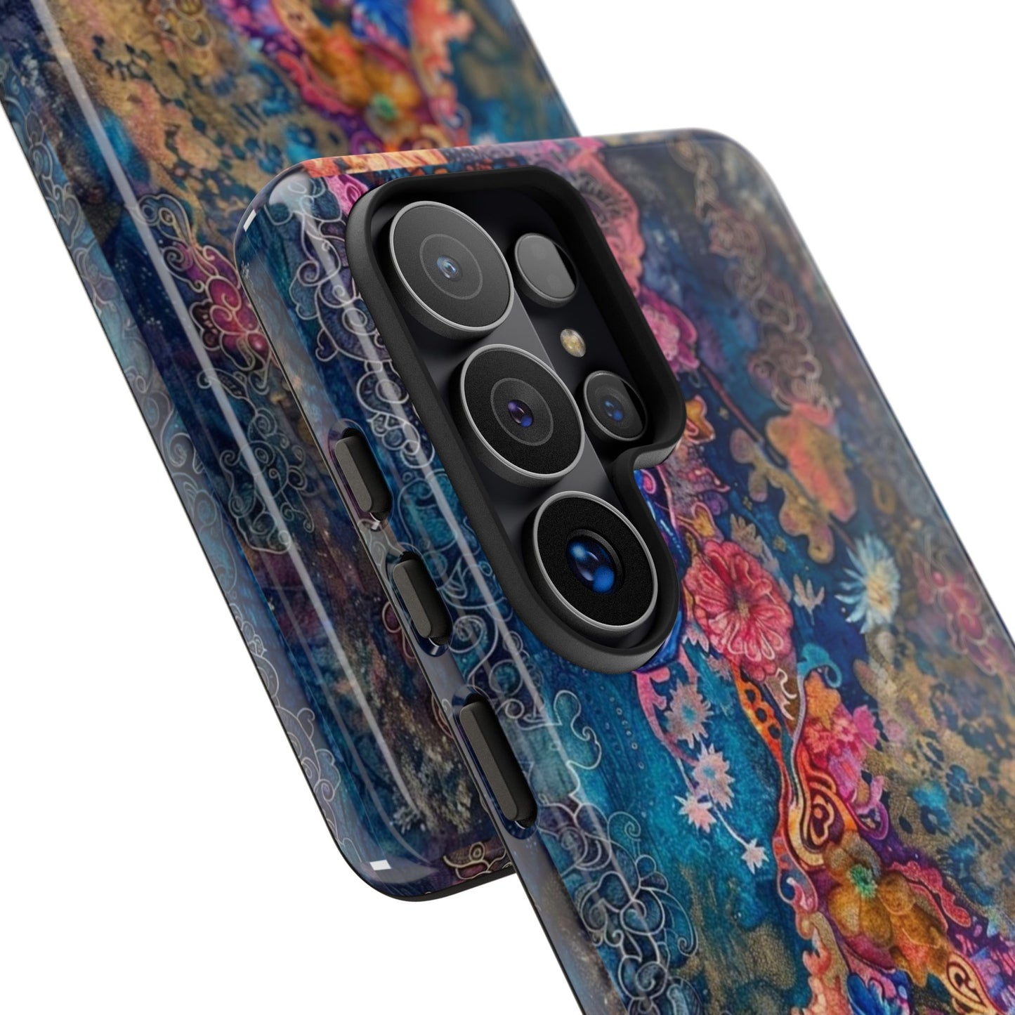 Phone Case - Colorful Floral Tiger Tough Case