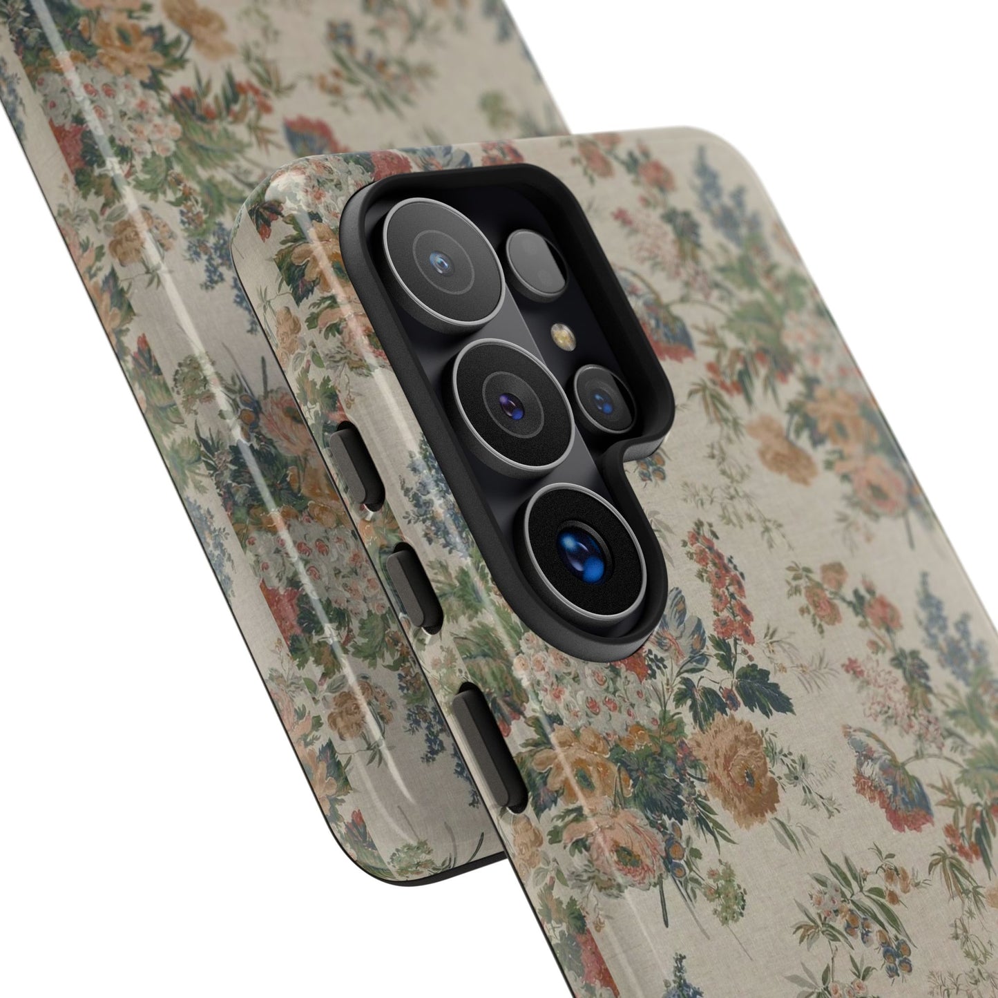 Floral Vintage Tough Phone Case – Antique Rose Pattern