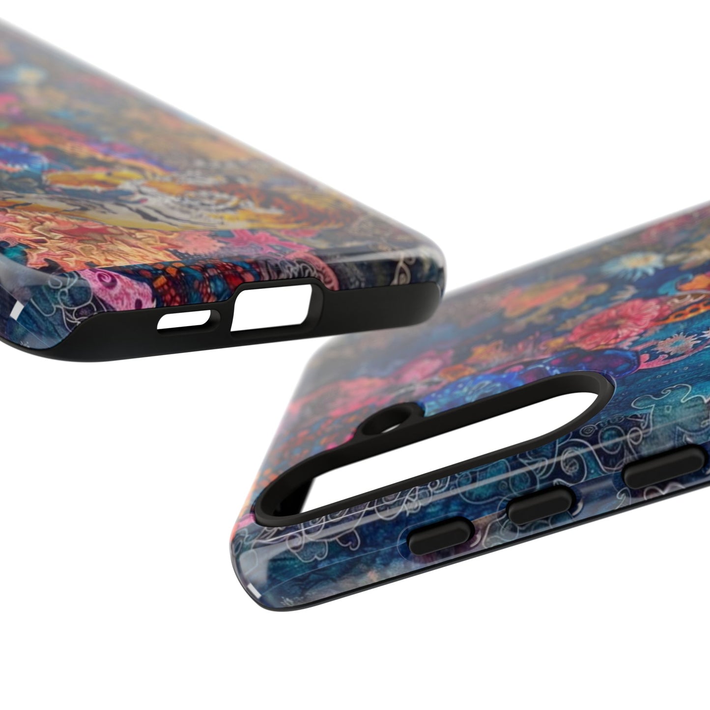 Phone Case - Colorful Floral Tiger Tough Case