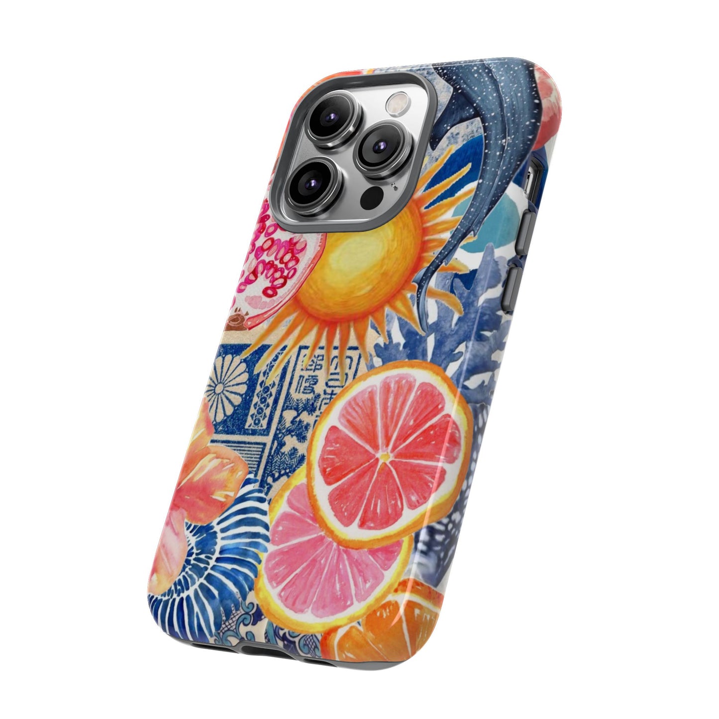 Tough Cases — Tropical Citrus Sun & Dolphin Phone Case