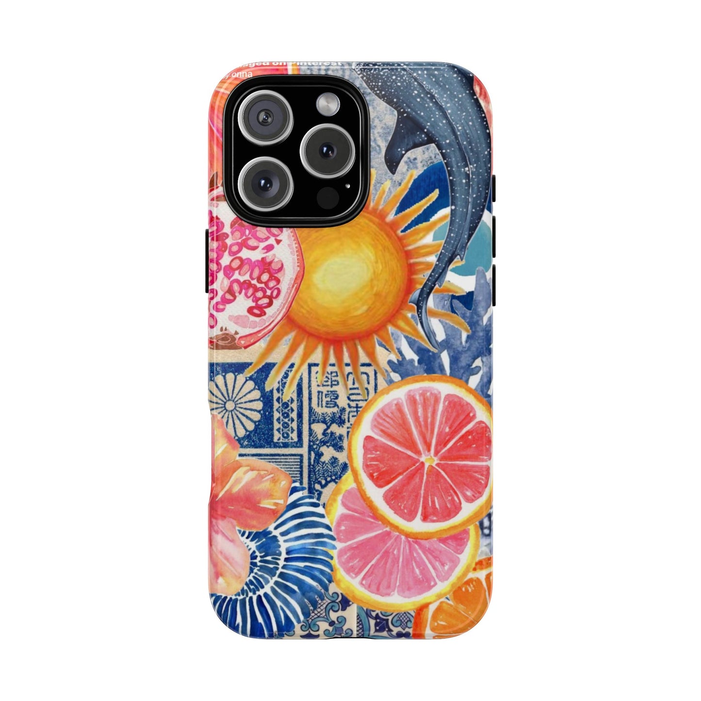Tough Cases — Tropical Citrus Sun & Dolphin Phone Case