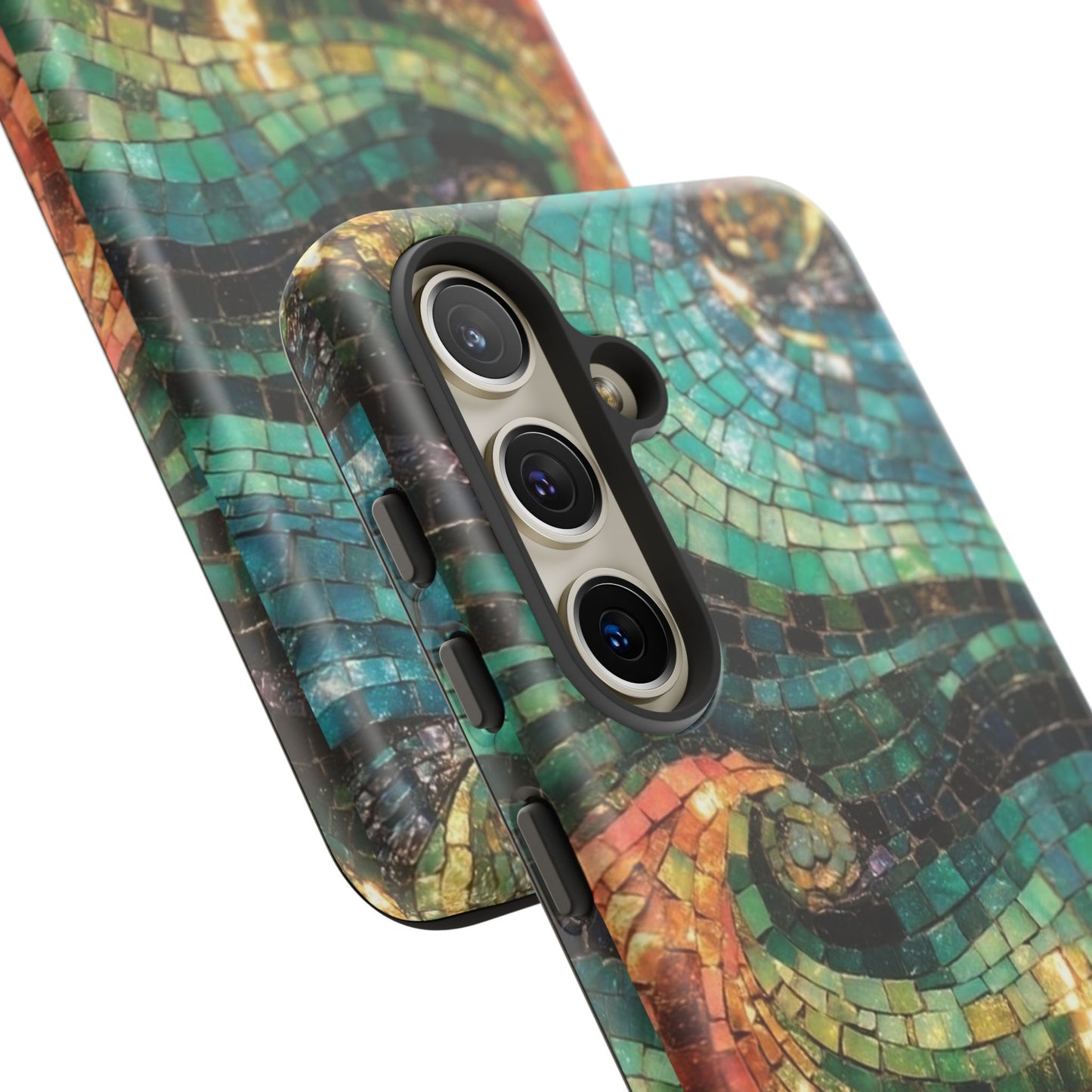 Mosaic Wave Phone Case – Colorful Artistic Tile Design Tough Case