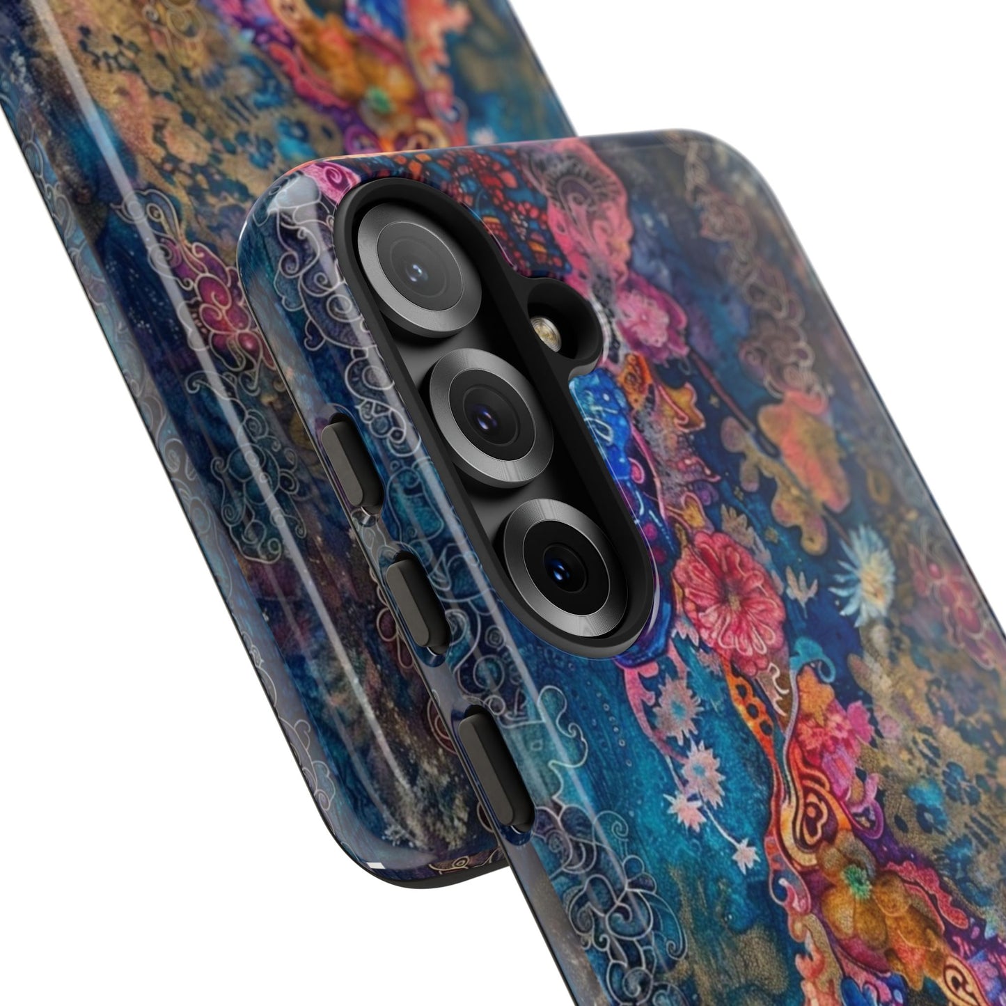 Phone Case - Colorful Floral Tiger Tough Case