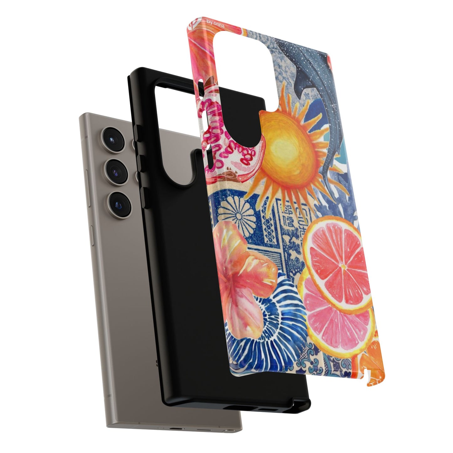 Tough Cases — Tropical Citrus Sun & Dolphin Phone Case