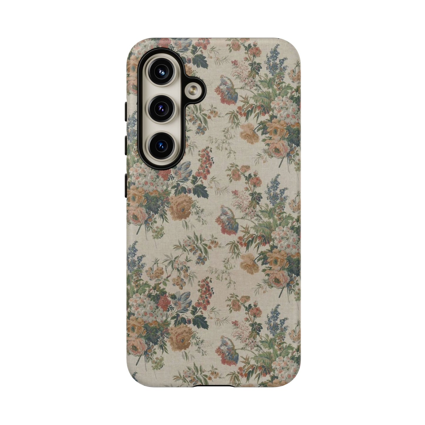 Floral Vintage Tough Phone Case – Antique Rose Pattern