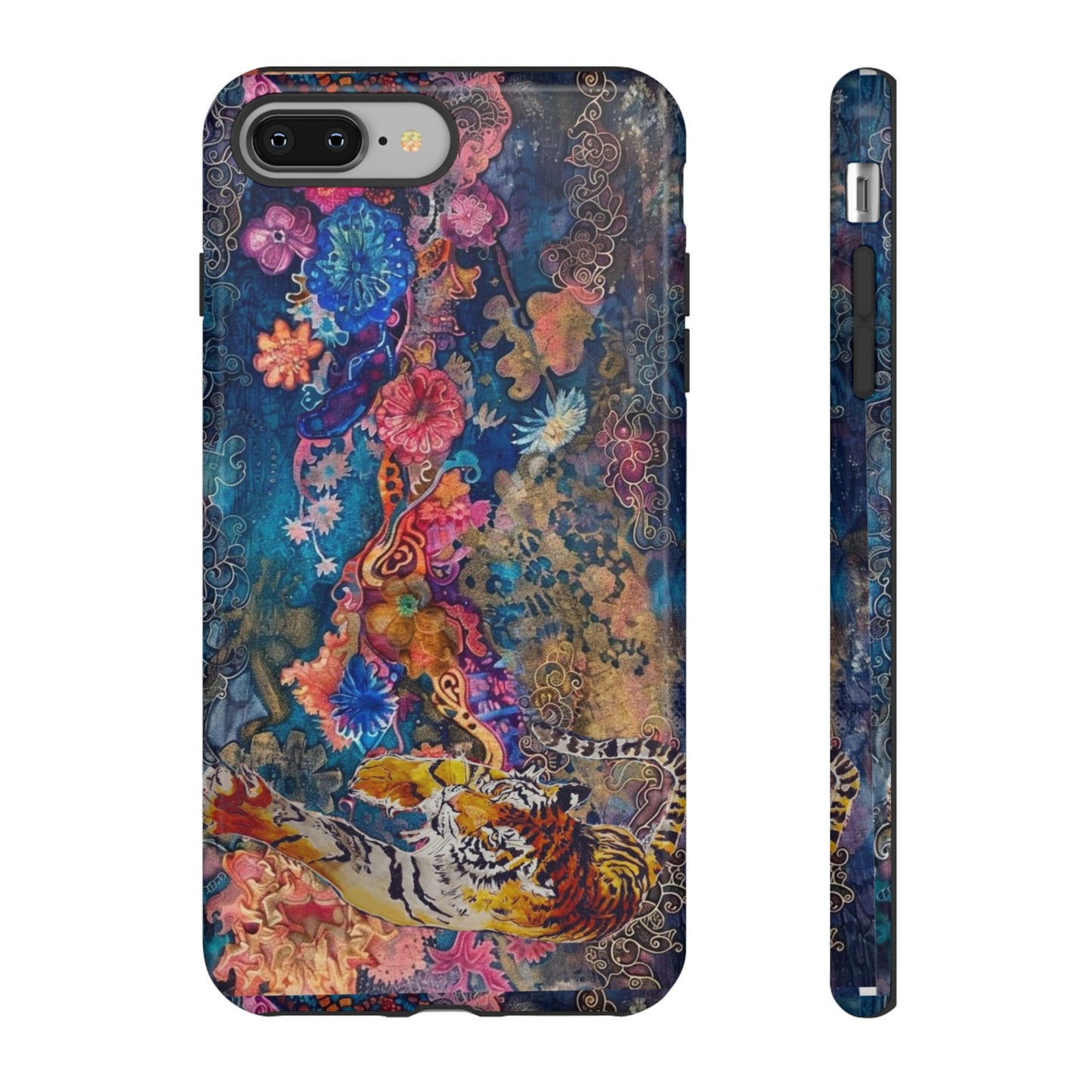 Phone Case - Colorful Floral Tiger Tough Case