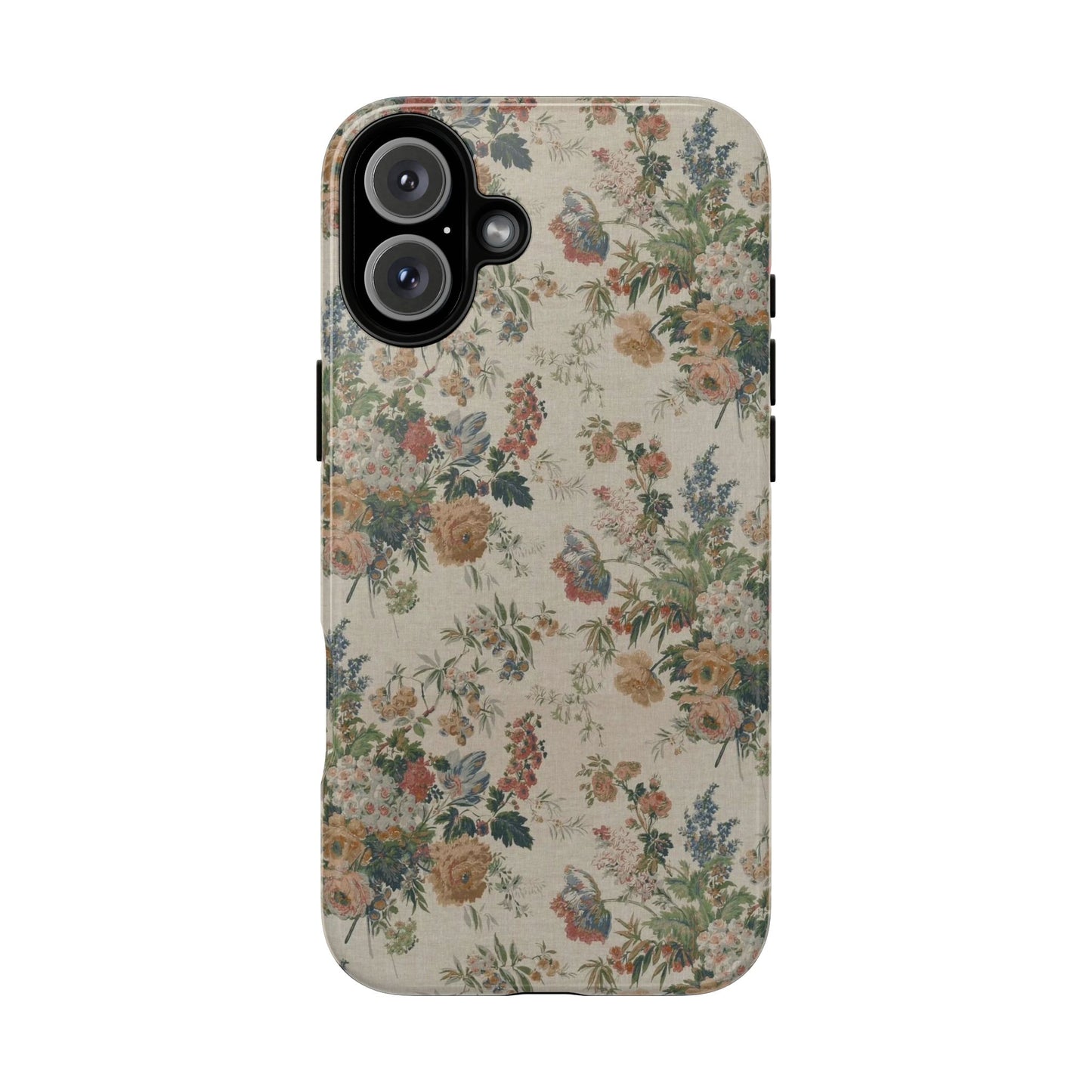 Floral Vintage Tough Phone Case – Antique Rose Pattern