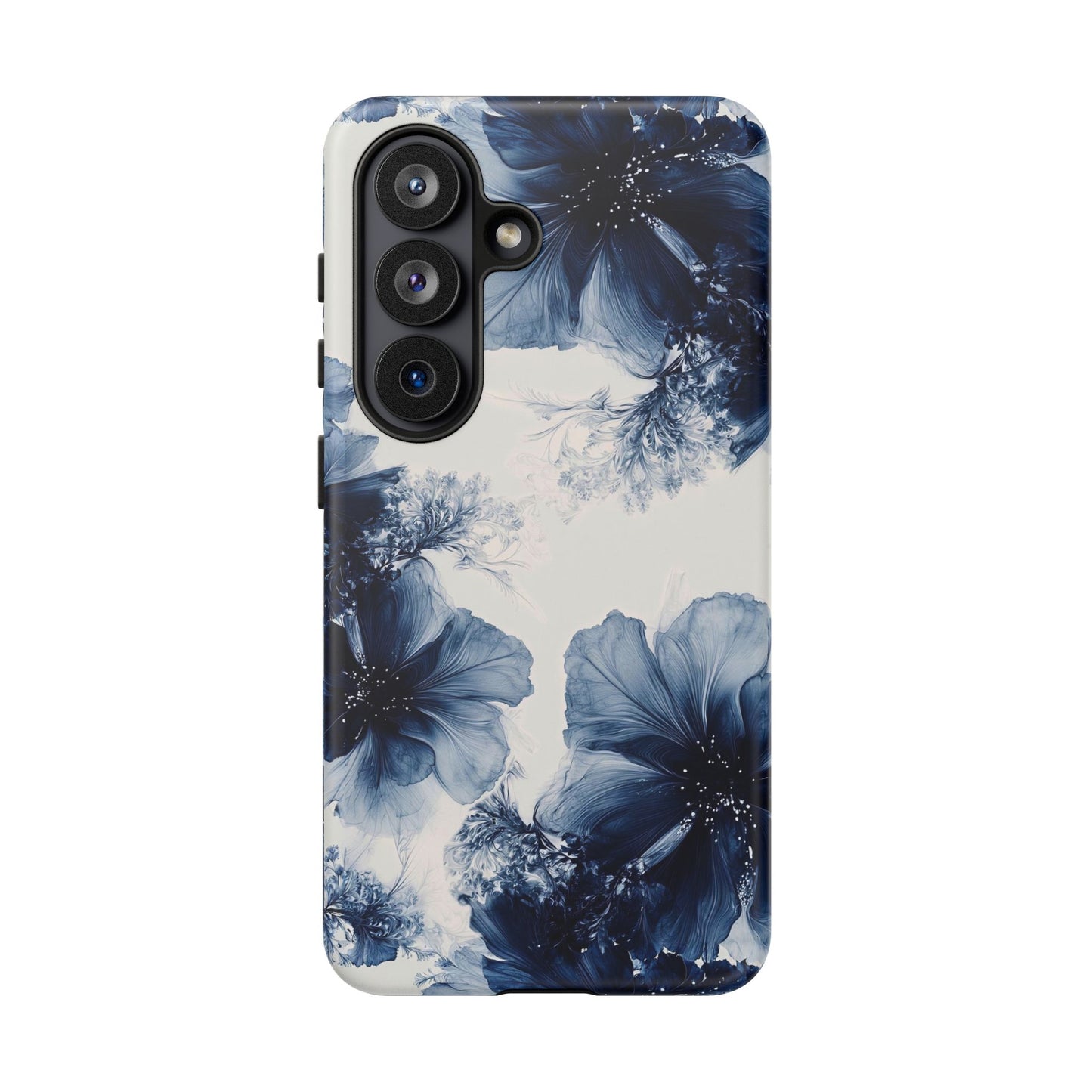 Floral Indigo Tough Phone Case — Blue Botanical Protective Cover