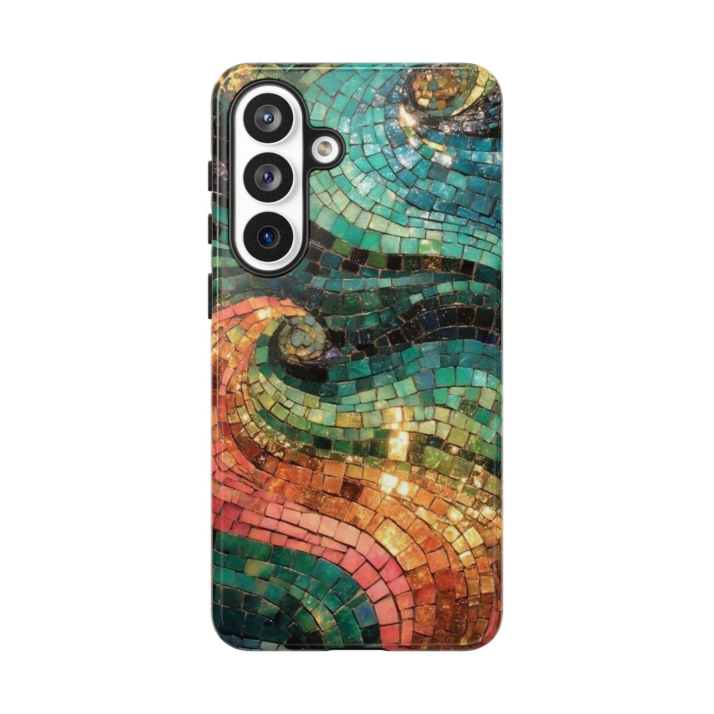 Mosaic Wave Phone Case – Colorful Artistic Tile Design Tough Case