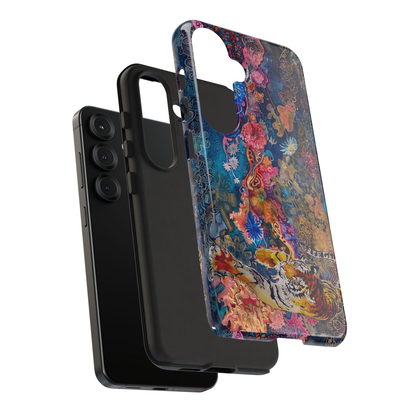Phone Case - Colorful Floral Tiger Tough Case