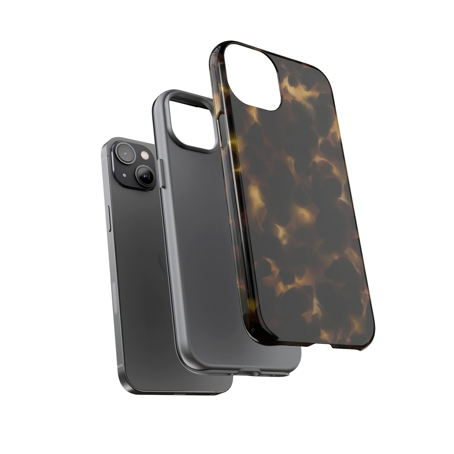 Tortoiseshell Phone Case — Protective Tough Case with Classic Brown Pattern
