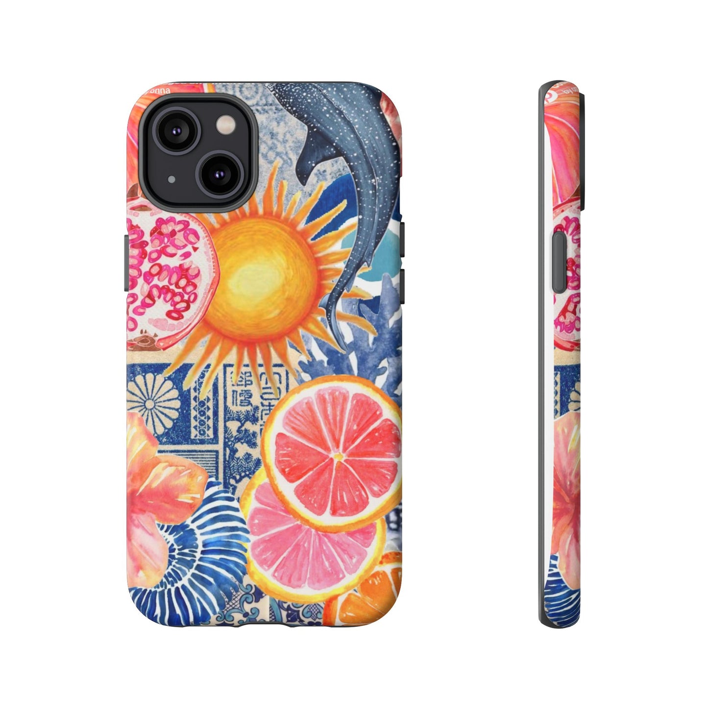 Tough Cases — Tropical Citrus Sun & Dolphin Phone Case