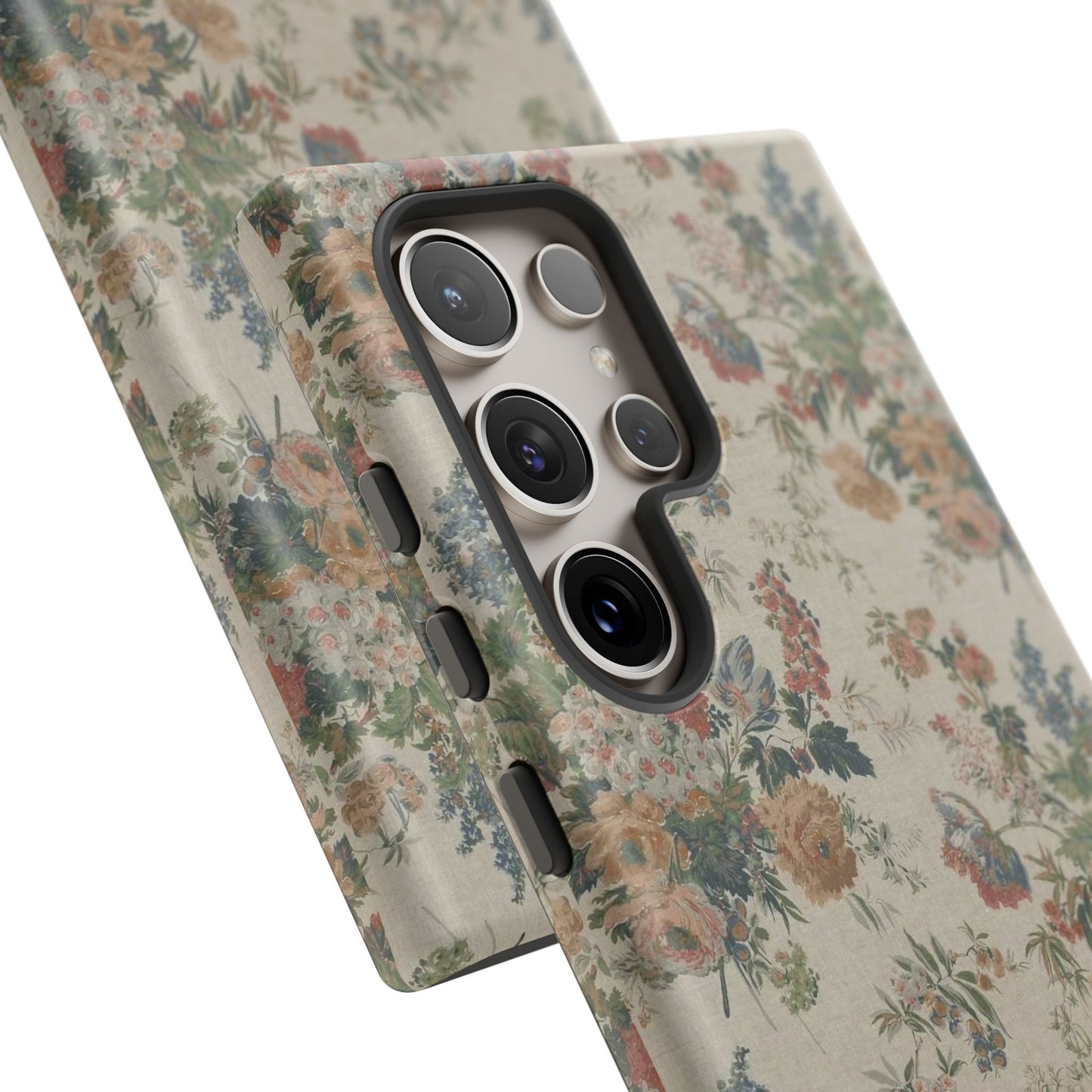 Floral Vintage Tough Phone Case – Antique Rose Pattern
