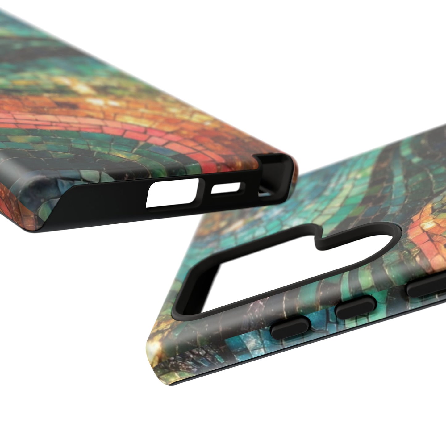 Mosaic Wave Phone Case – Colorful Artistic Tile Design Tough Case
