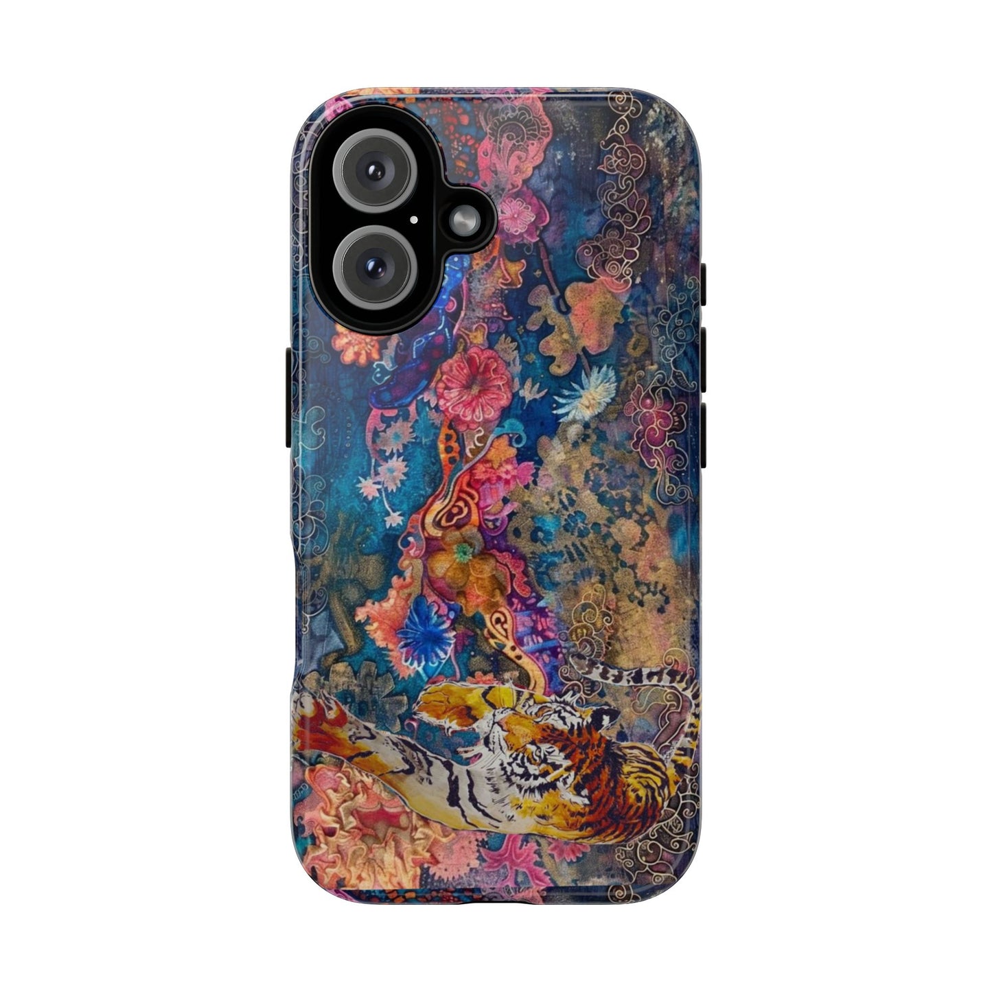 Phone Case - Colorful Floral Tiger Tough Case