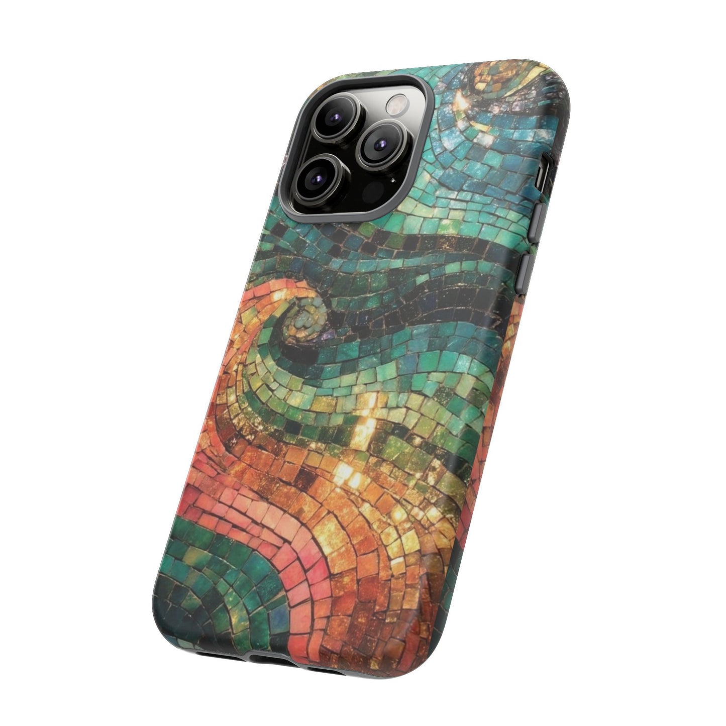 Mosaic Wave Phone Case – Colorful Artistic Tile Design Tough Case
