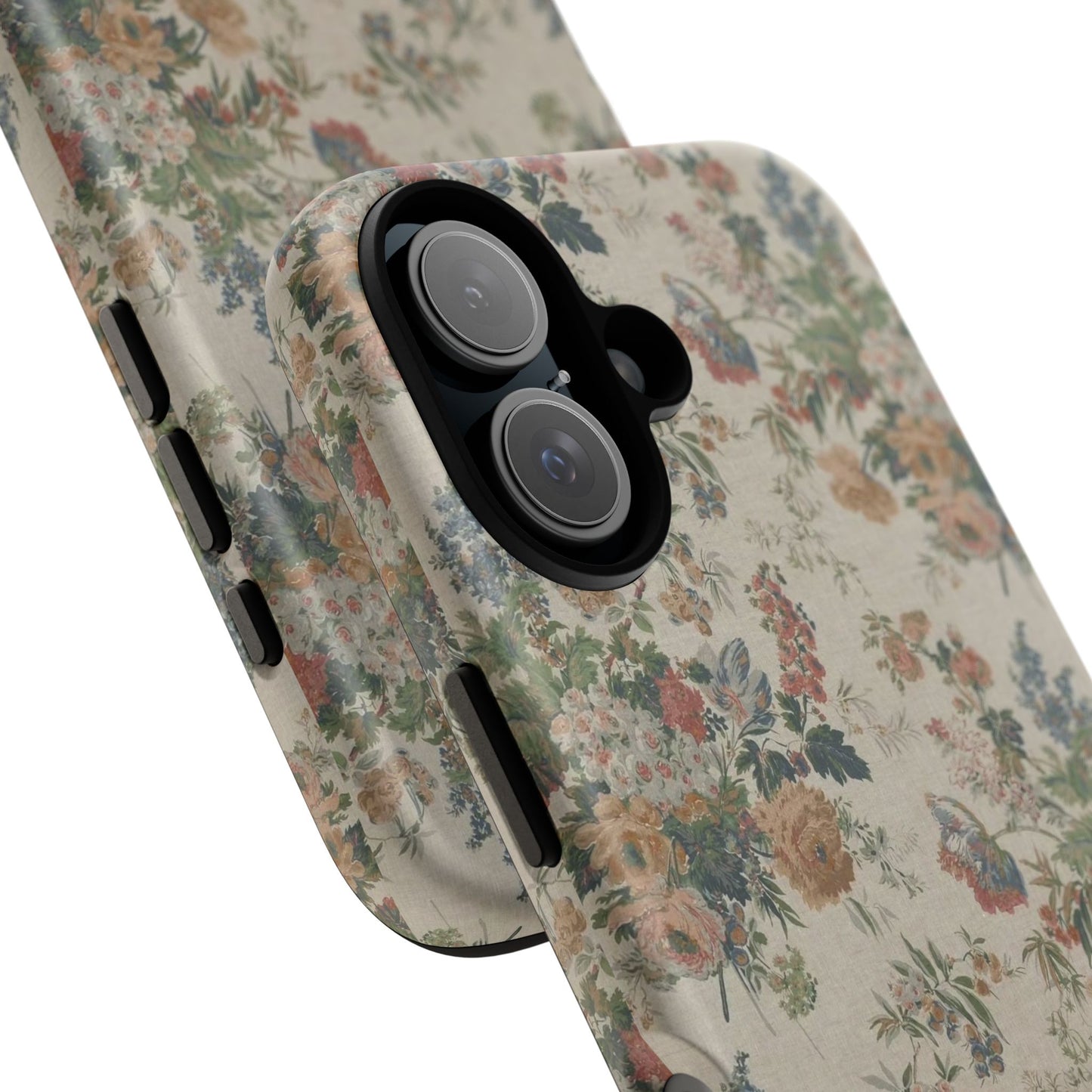 Floral Vintage Tough Phone Case – Antique Rose Pattern
