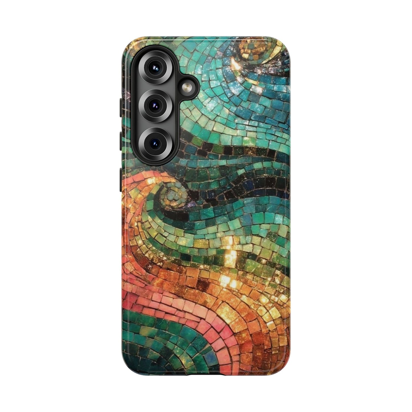 Mosaic Wave Phone Case – Colorful Artistic Tile Design Tough Case