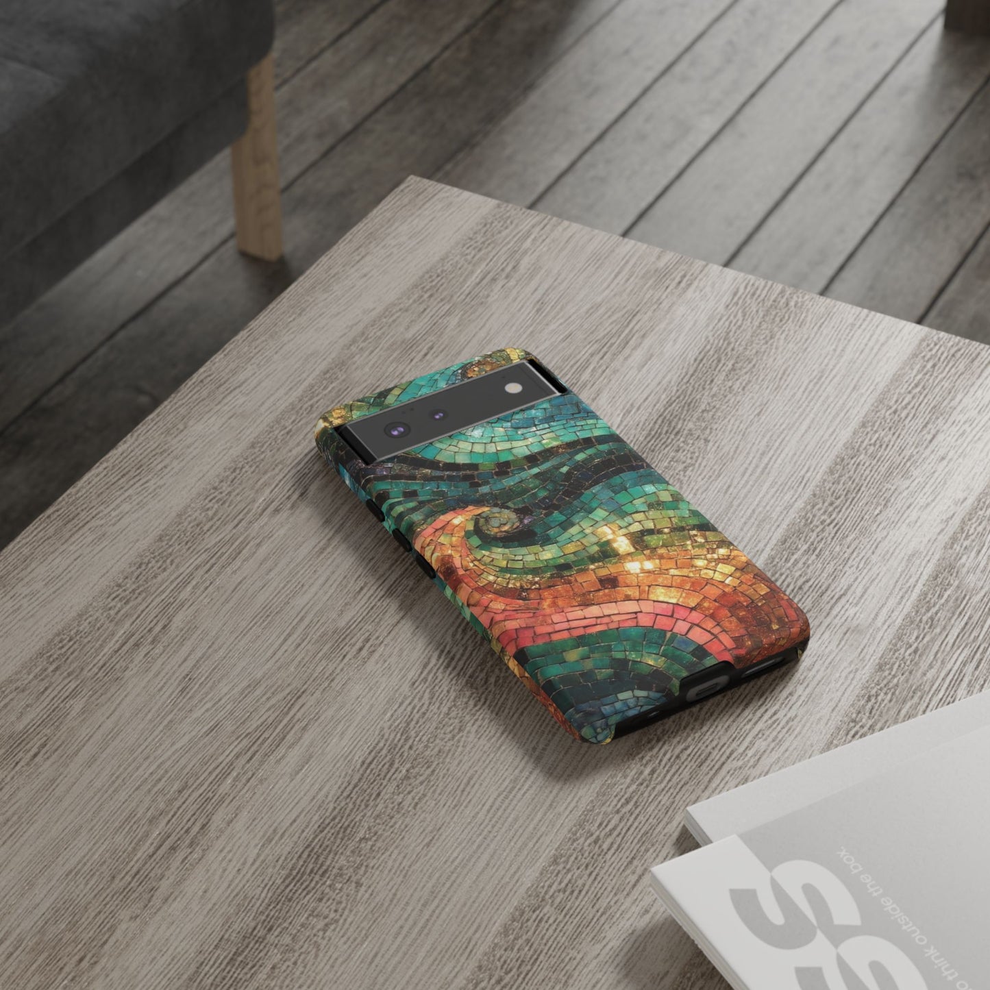 Mosaic Wave Phone Case – Colorful Artistic Tile Design Tough Case