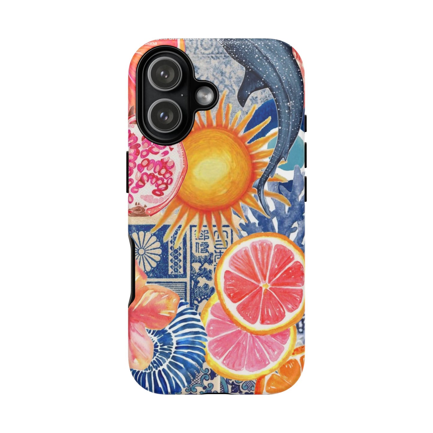 Tough Cases — Tropical Citrus Sun & Dolphin Phone Case
