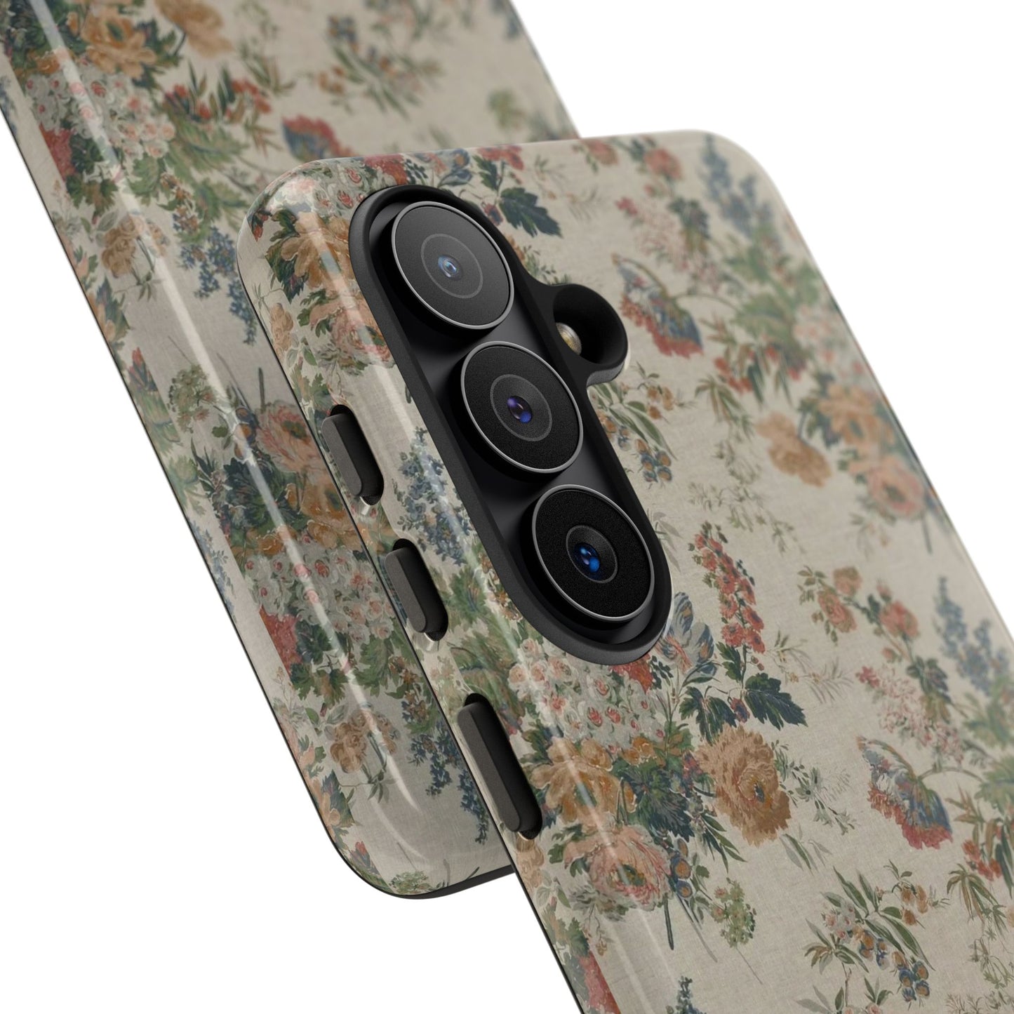 Floral Vintage Tough Phone Case – Antique Rose Pattern