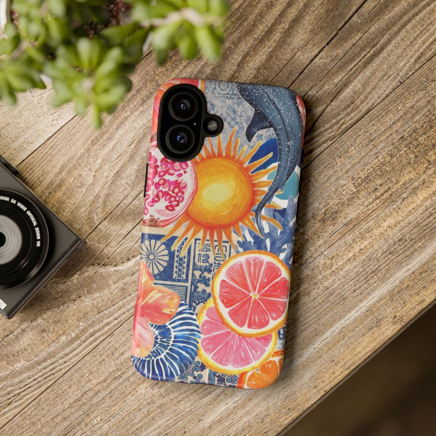 Tough Cases — Tropical Citrus Sun & Dolphin Phone Case