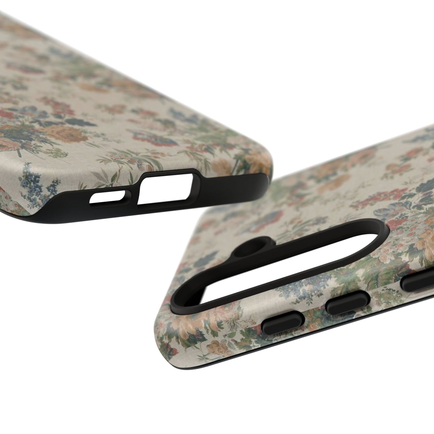 Floral Vintage Tough Phone Case – Antique Rose Pattern