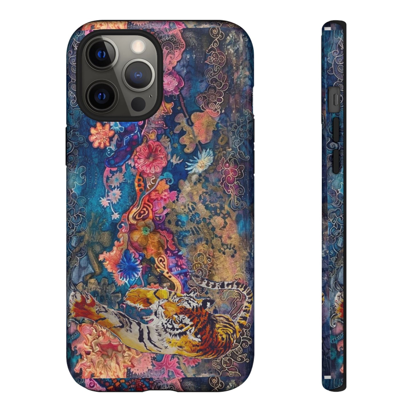 Phone Case - Colorful Floral Tiger Tough Case