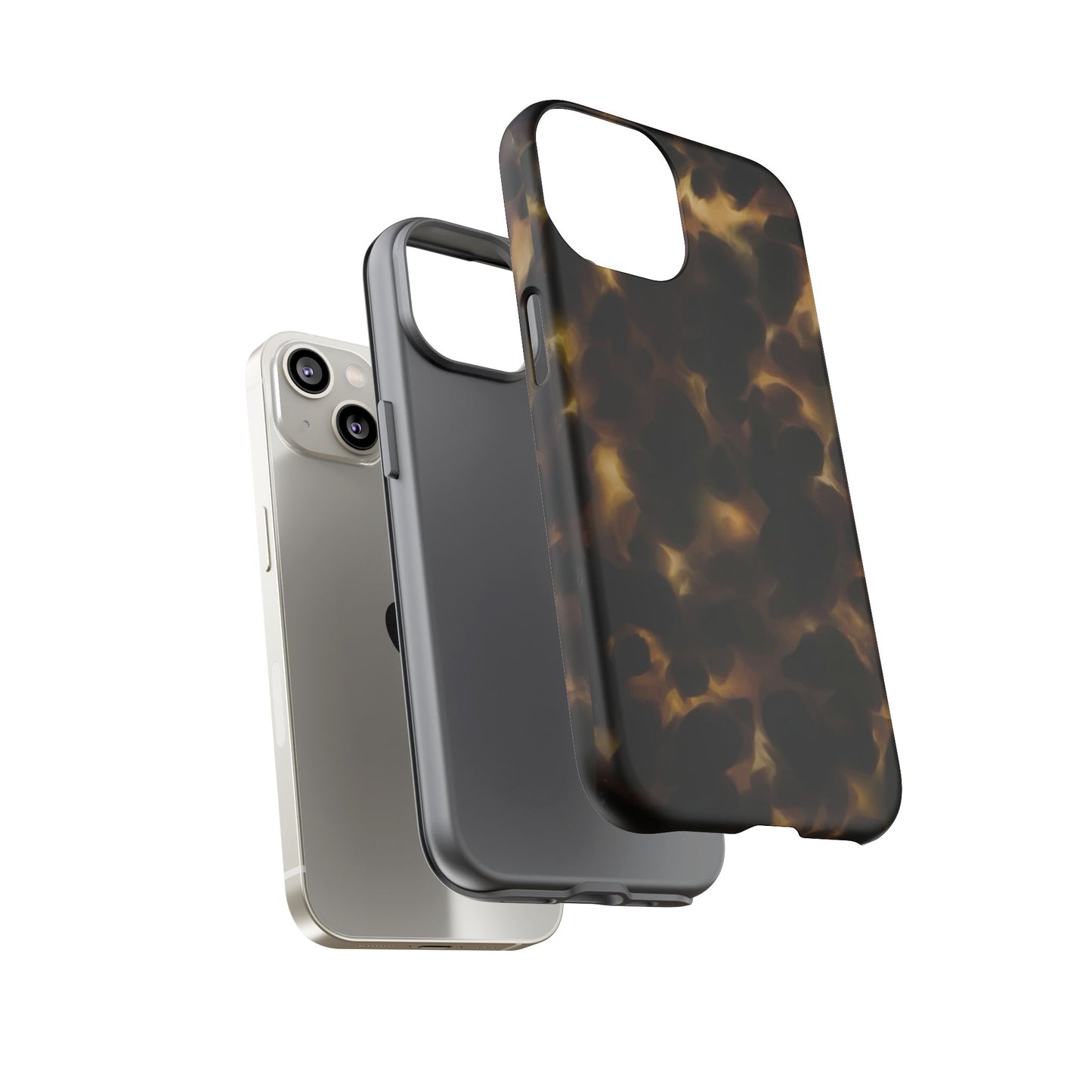 Tortoiseshell Phone Case — Protective Tough Case with Classic Brown Pattern