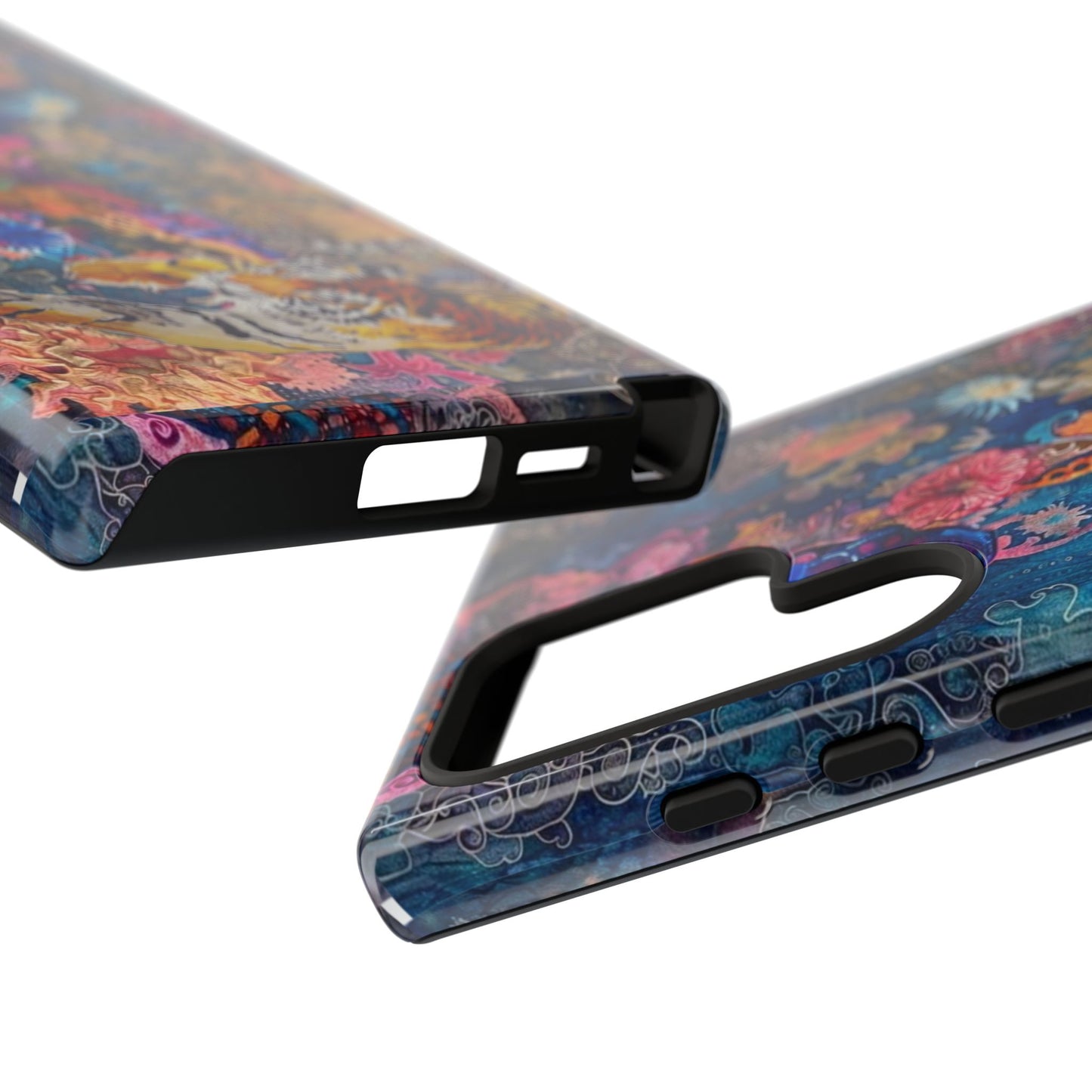 Phone Case - Colorful Floral Tiger Tough Case