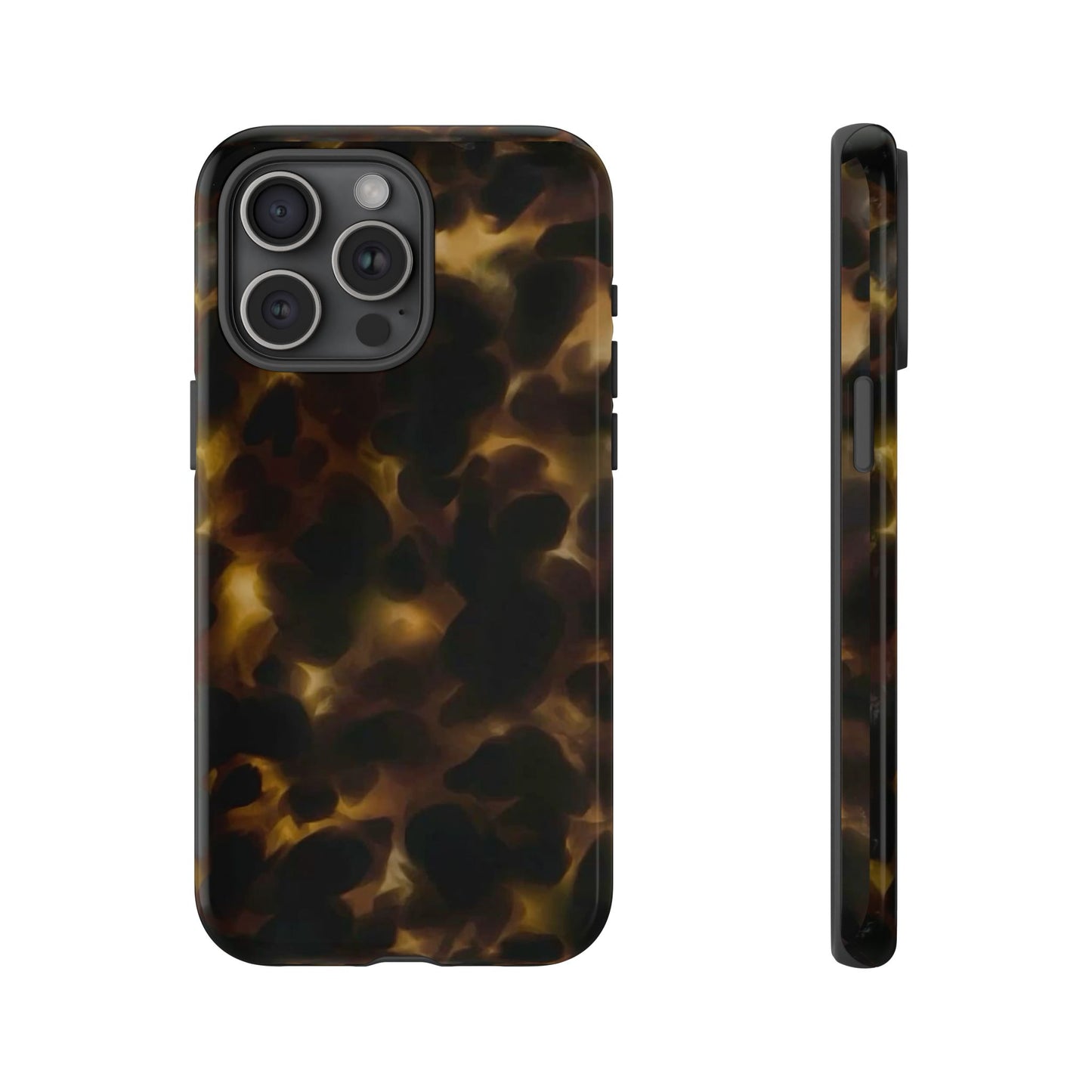 Tortoiseshell Phone Case — Protective Tough Case with Classic Brown Pattern