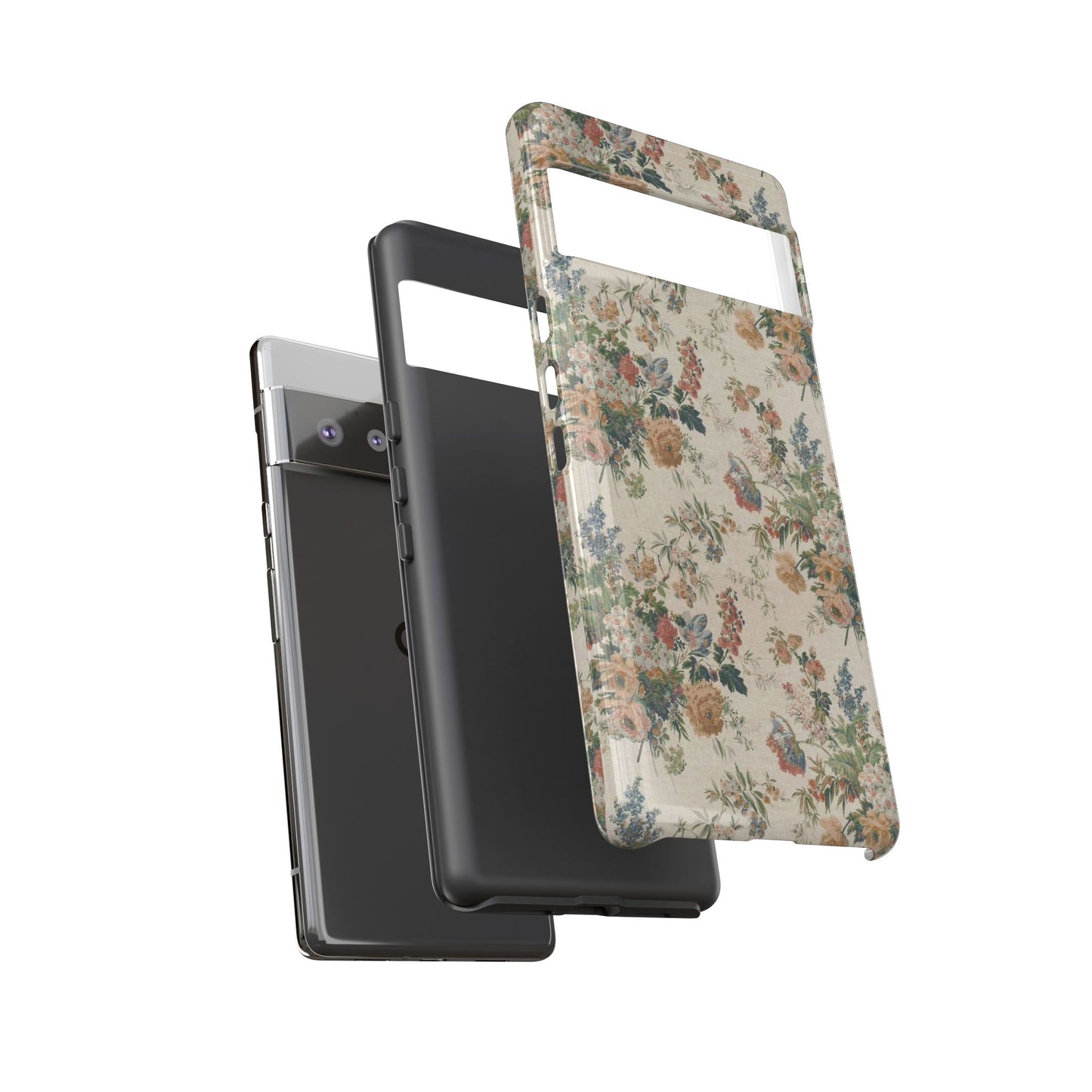 Floral Vintage Tough Phone Case – Antique Rose Pattern