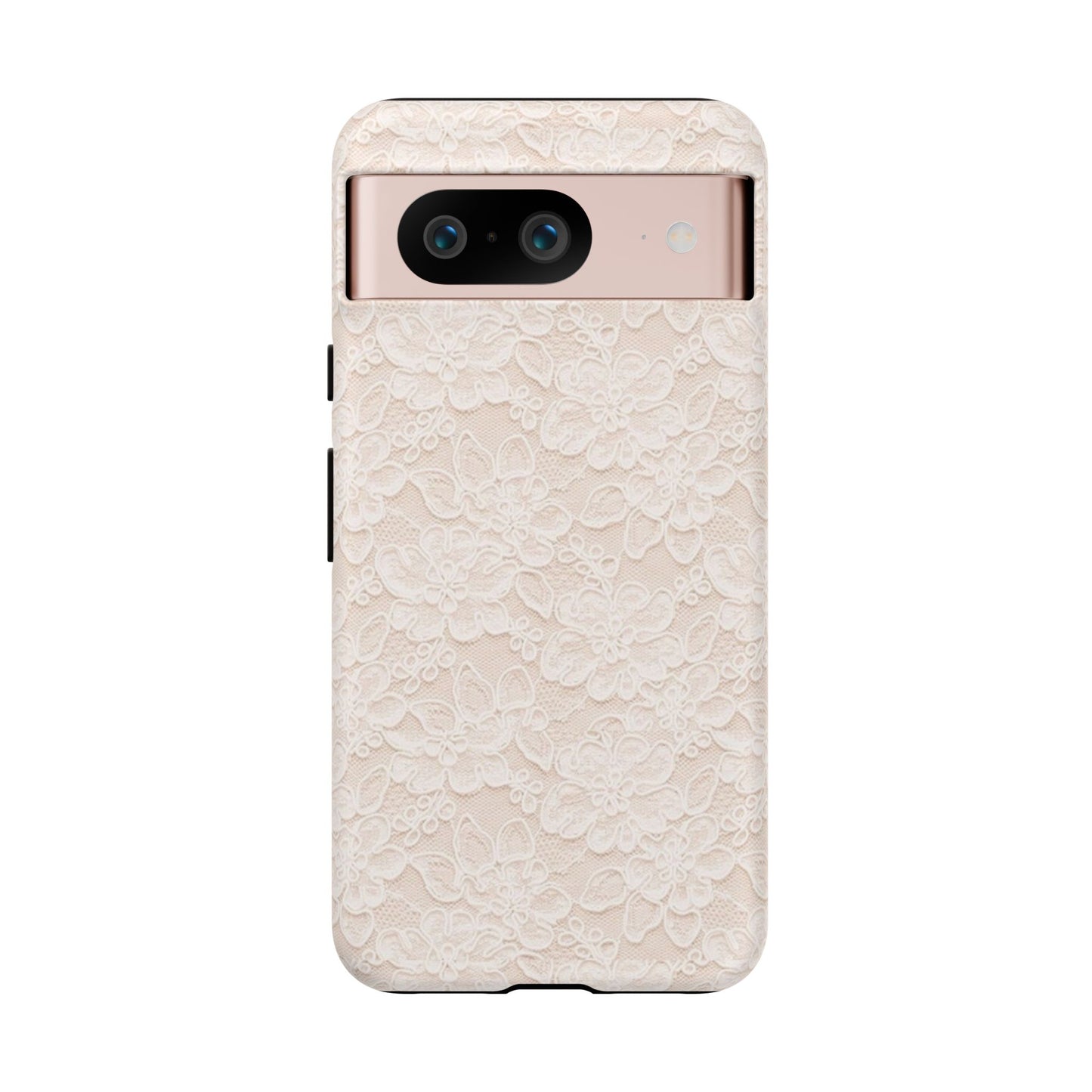 Floral Lace Tough Phone Case – Vintage Ivory Protective Cover