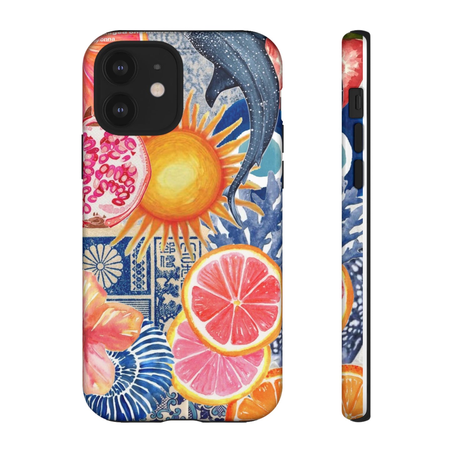 Tough Cases — Tropical Citrus Sun & Dolphin Phone Case