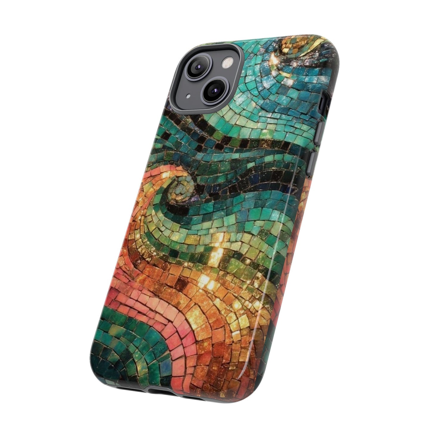 Mosaic Wave Phone Case – Colorful Artistic Tile Design Tough Case