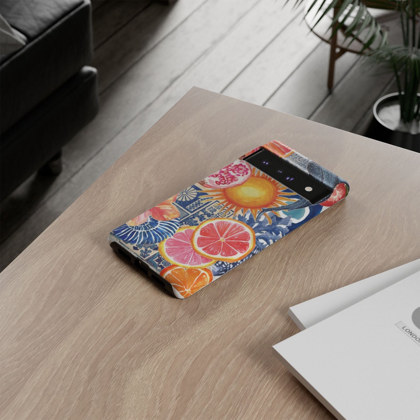 Tough Cases — Tropical Citrus Sun & Dolphin Phone Case
