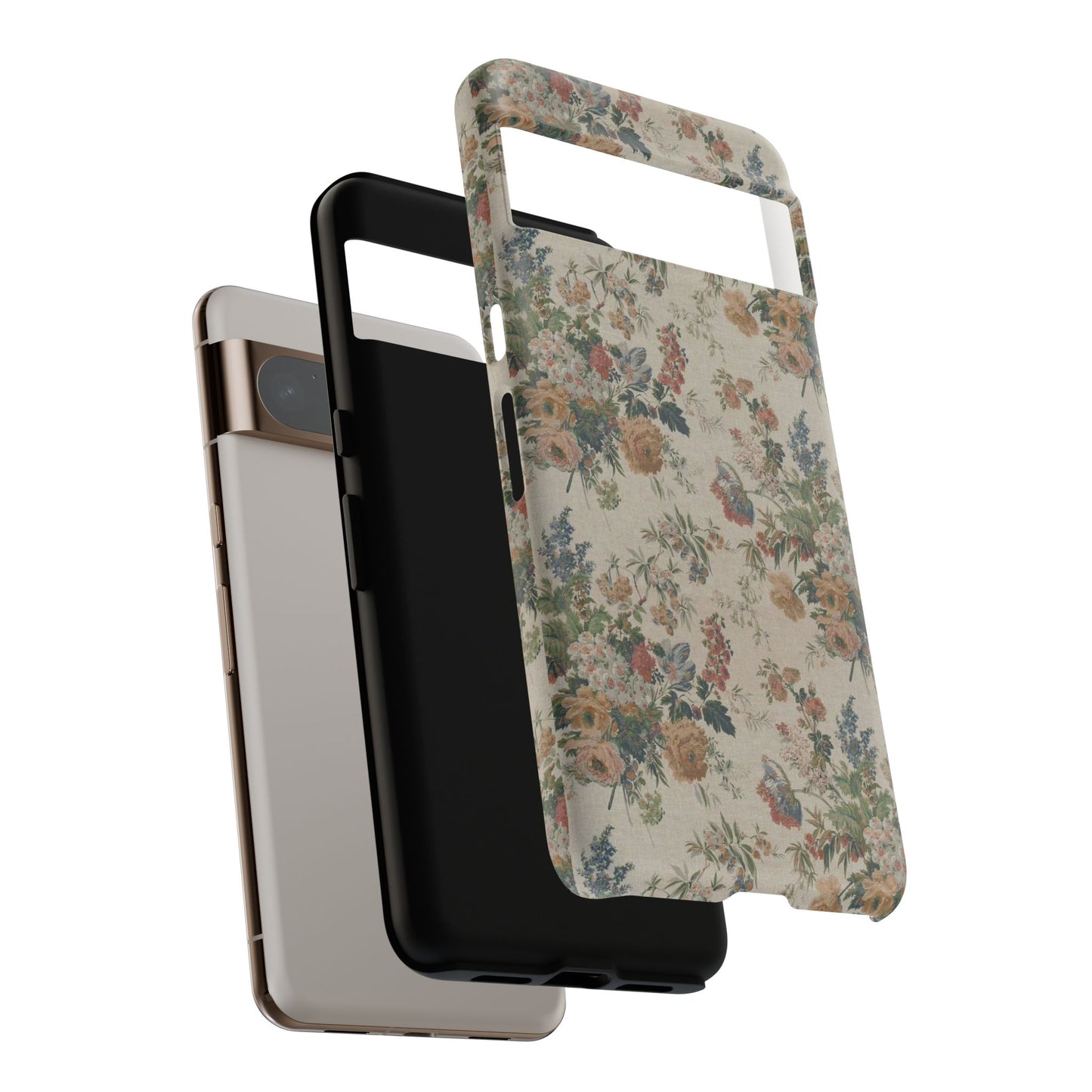 Floral Vintage Tough Phone Case – Antique Rose Pattern