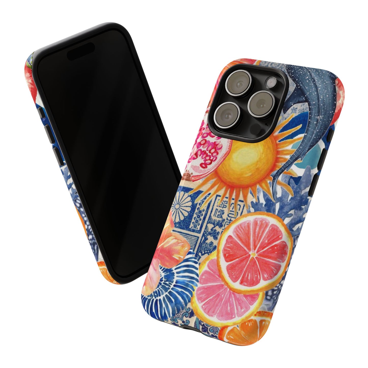 Tough Cases — Tropical Citrus Sun & Dolphin Phone Case