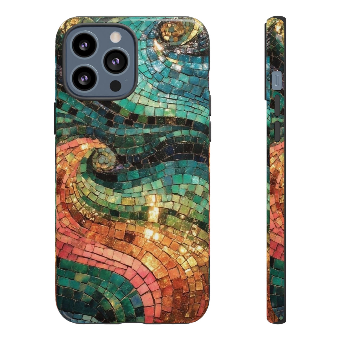 Mosaic Wave Phone Case – Colorful Artistic Tile Design Tough Case