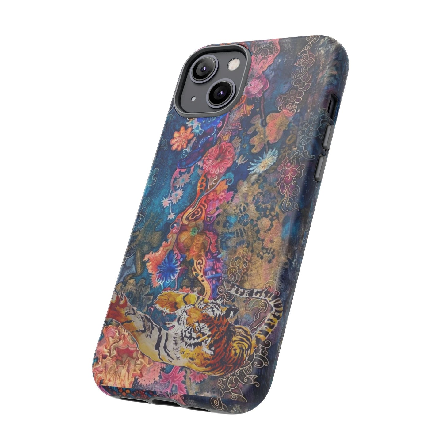 Phone Case - Colorful Floral Tiger Tough Case