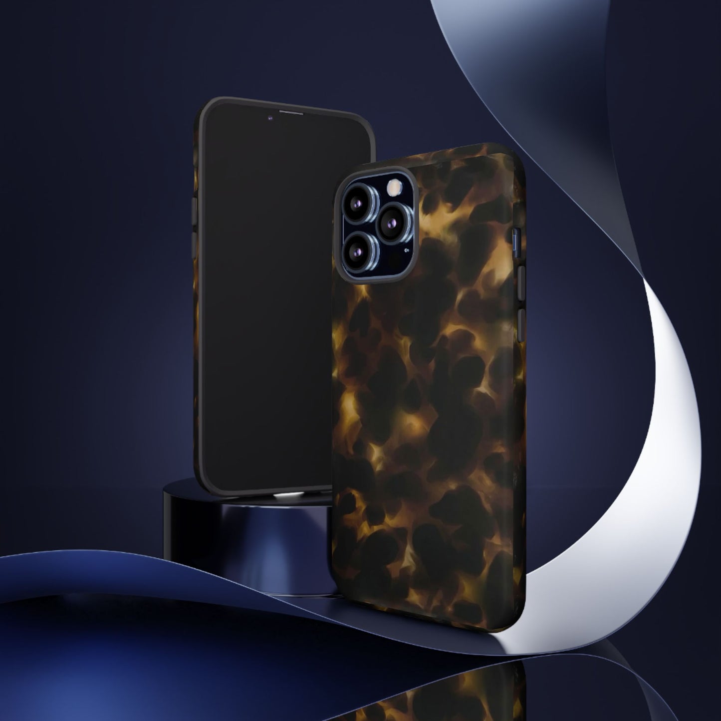 Tortoiseshell Phone Case — Protective Tough Case with Classic Brown Pattern
