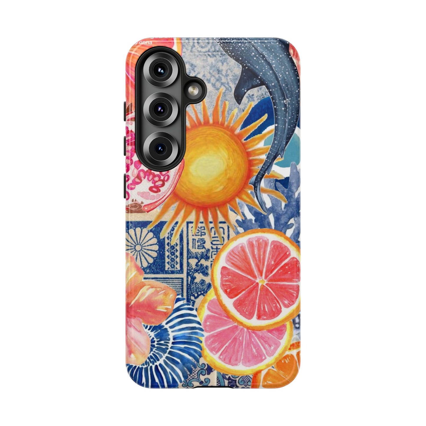 Tough Cases — Tropical Citrus Sun & Dolphin Phone Case