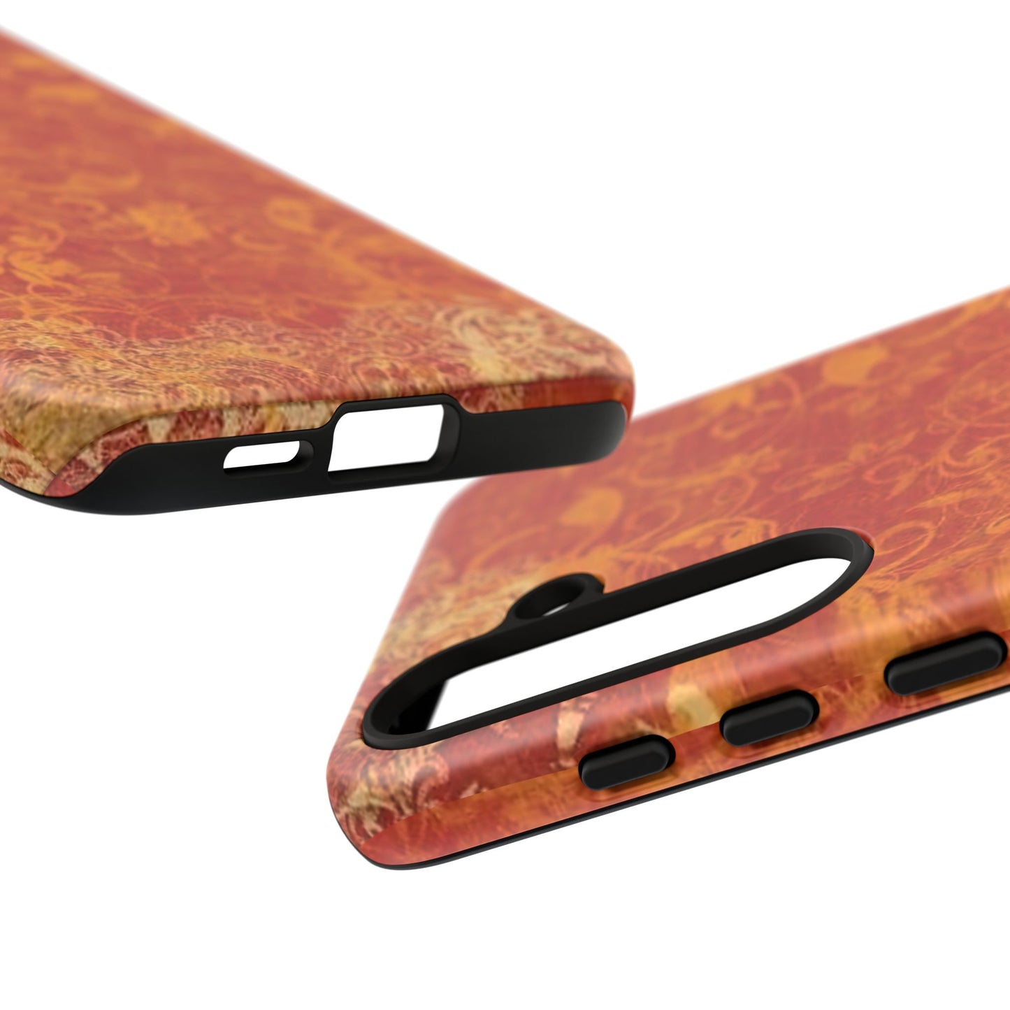 Floral Autumn iPhone Tough Case — Orange Vintage Scroll Design