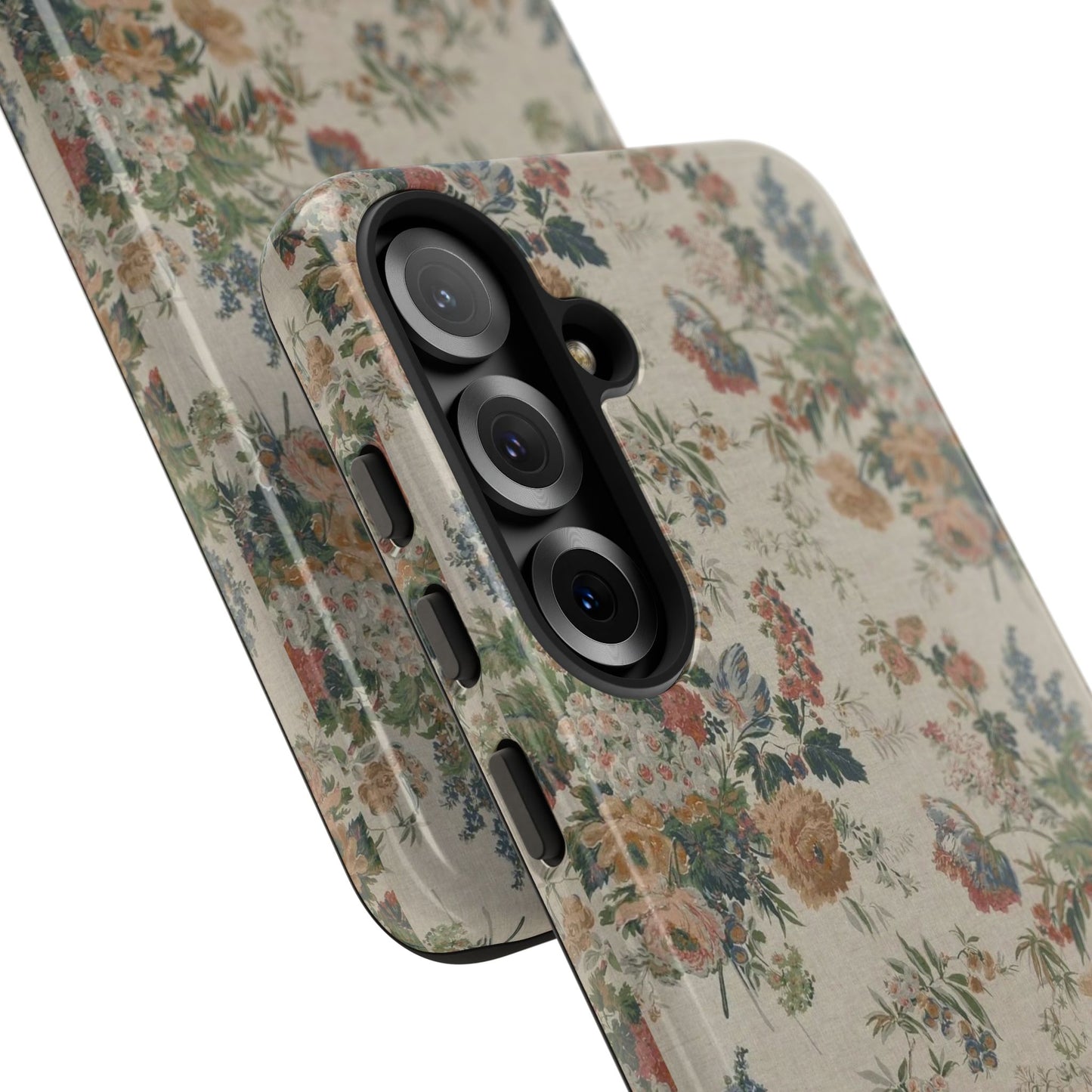 Floral Vintage Tough Phone Case – Antique Rose Pattern