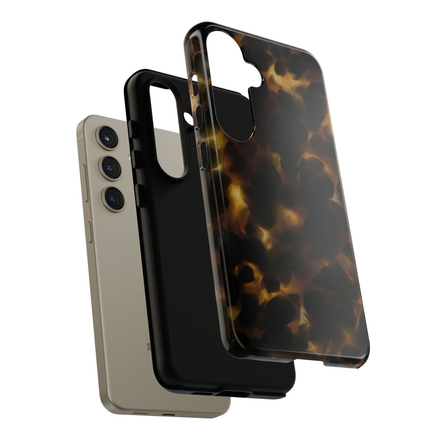 Tortoiseshell Phone Case — Protective Tough Case with Classic Brown Pattern