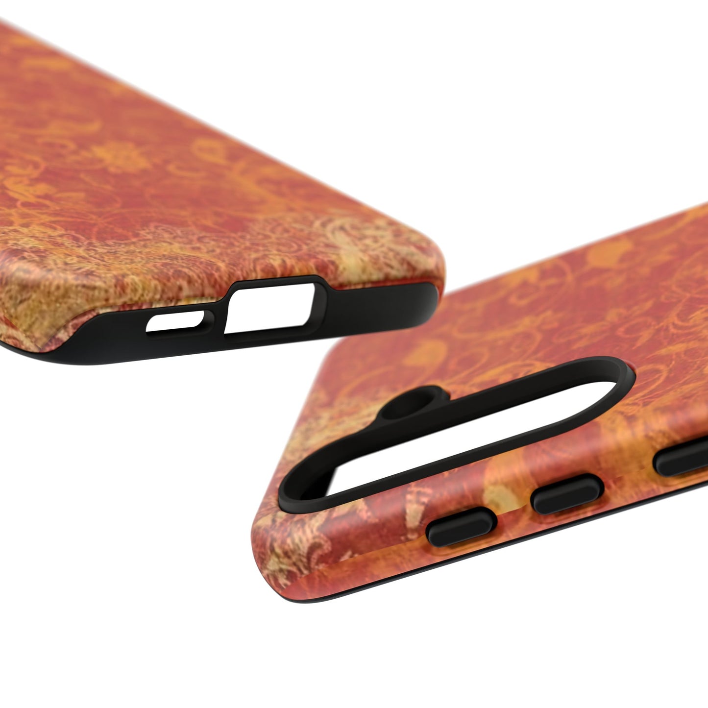 Floral Autumn iPhone Tough Case — Orange Vintage Scroll Design