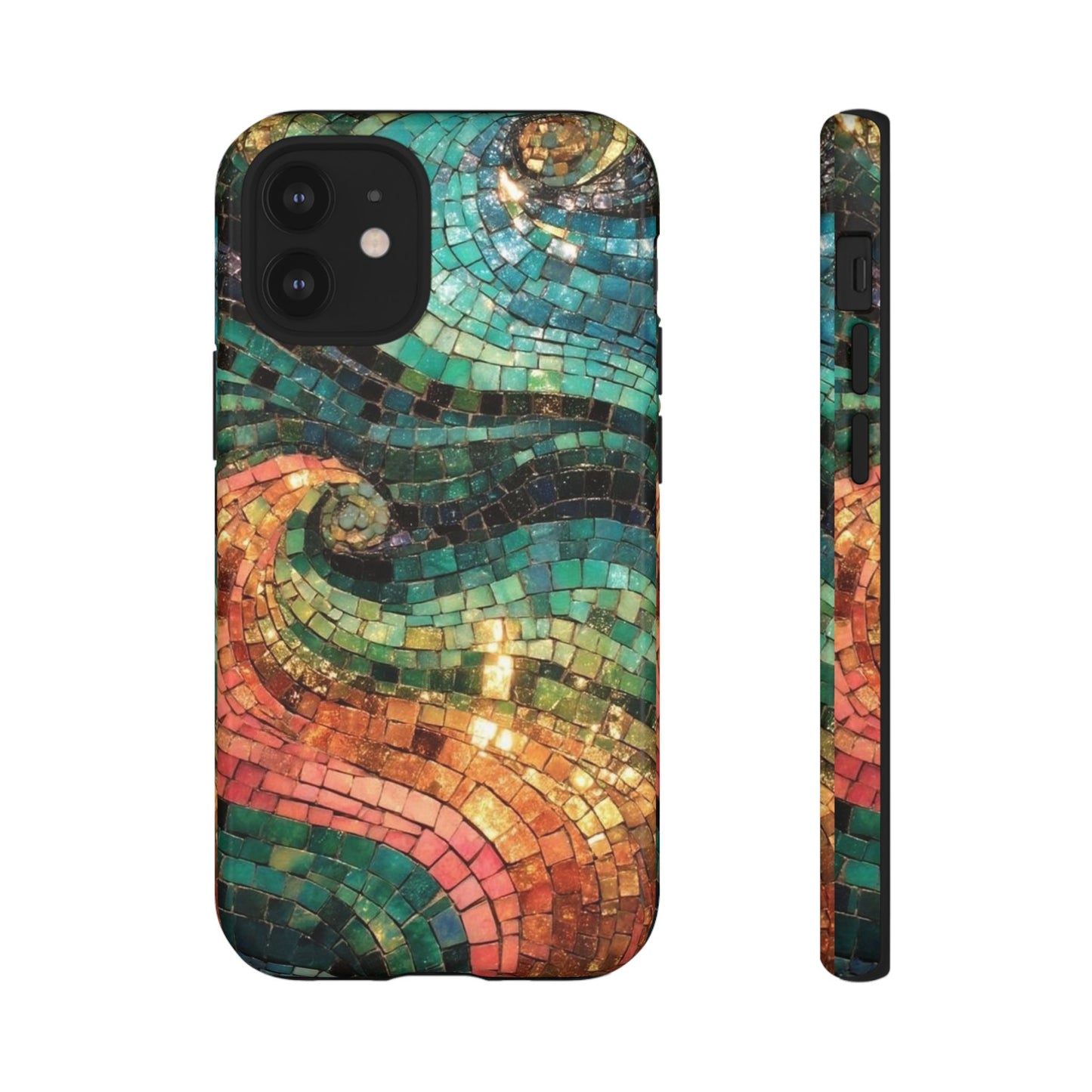 Mosaic Wave Phone Case – Colorful Artistic Tile Design Tough Case