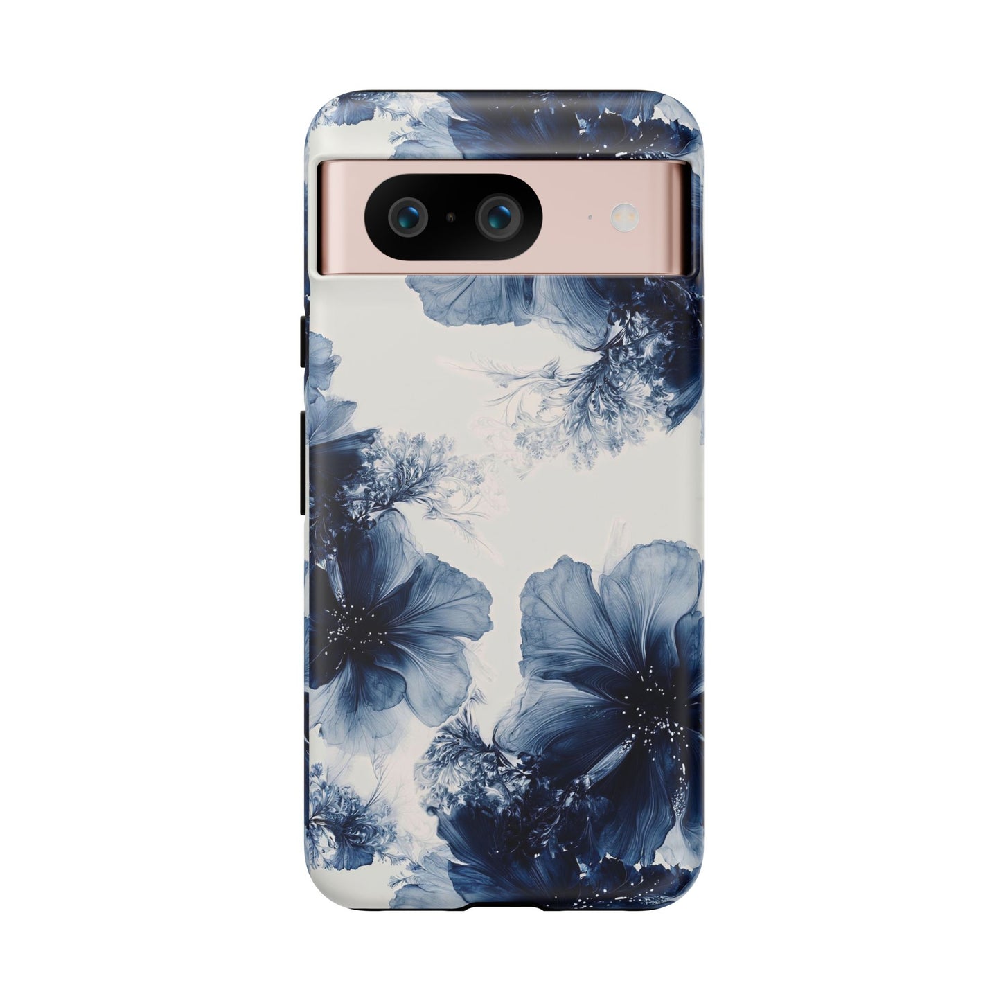 Floral Indigo Tough Phone Case — Blue Botanical Protective Cover