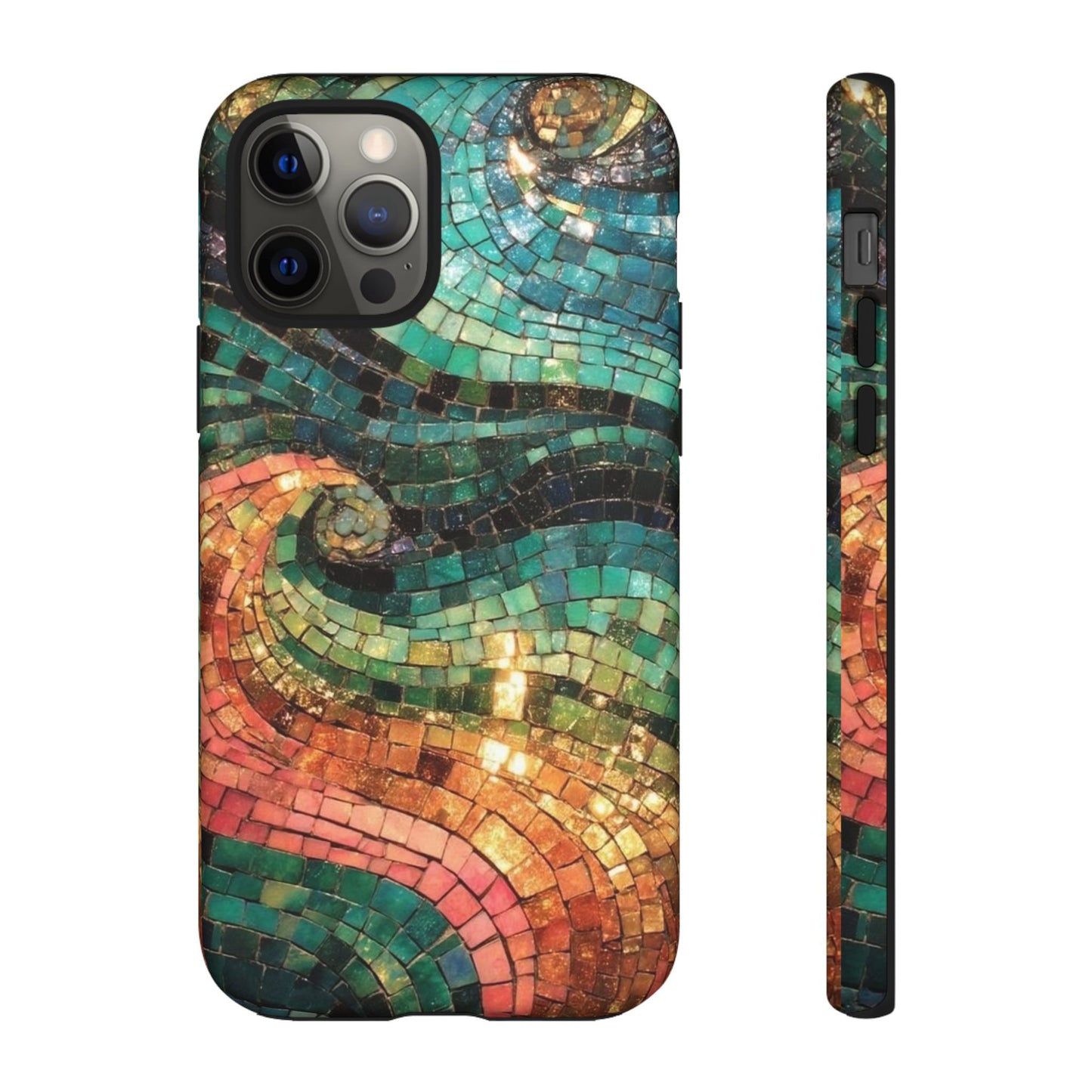 Mosaic Wave Phone Case – Colorful Artistic Tile Design Tough Case